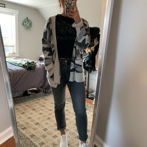 Camo Oversized Cardigan